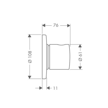 AX Uno Встраиваемый запорный/переключающий вентиль Trio/Quattro , ¾ (внешняя часть), цвет: хром, артикул 38933000