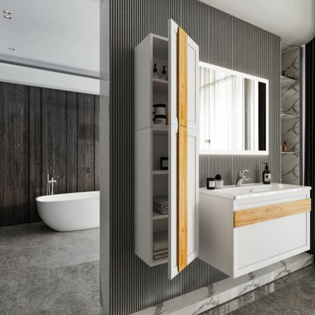 Шкаф навесной Бриклаер БЕРЛИН 90 см, белый, артикул 4627125416118