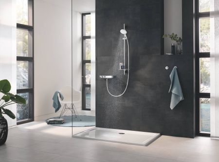 Душевой гарнитур GROHE Rainshower SmartActive 130, 3 вида струй, белая луна (26579LS0), артикул 26579LS0