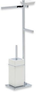 Stil Haus Urania, стойка: мыл. + полотенцед. + бумагод. + ёрш кер., цвет ник. сатин - бел. керамика