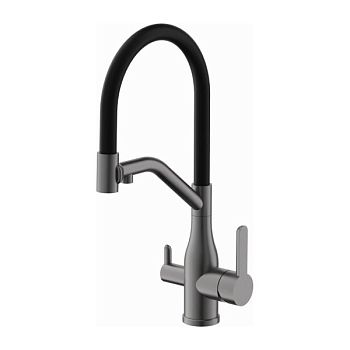 Смеситель для кухни с подключением фильтра BELZ B78815-3, оружейная сталь
