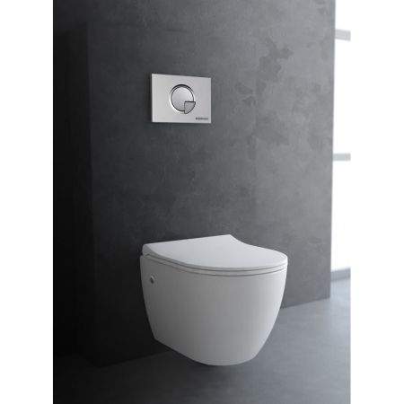 Унитаз подвесной BERGES OKUS 48 см., сиденье дюропласт Toma Slim SO, микролифт, быстросьем, артикул 082127