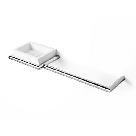 3SC Guy Полотенцедержатель и мыльница слева, подвесная, композит Solid Surface, цвет: белый матовый/хром