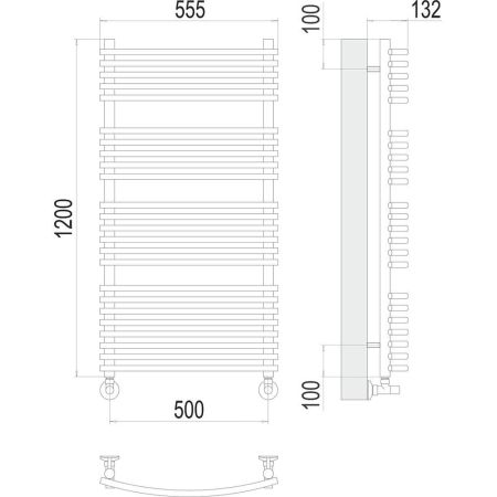 Полотенцесушитель водяной Terminus Марио П24 50х120, артикул 4670078530752