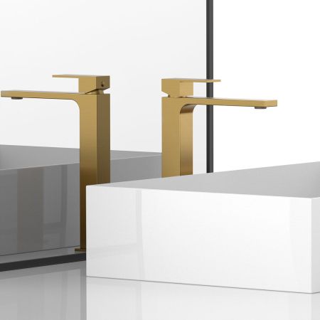 Смеситель для раковины Cube VBF-1C02BG однорычажный, брашированное золото, артикул VBF-1C02BG