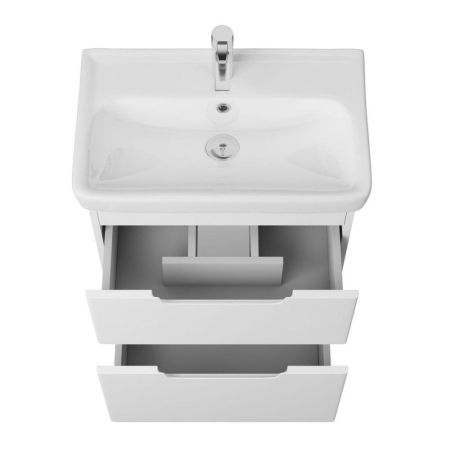 Тумба с раковиной подвесная Dreja Q 55 см, белый, артикул 99-0007-com