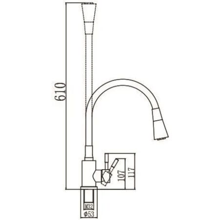 Смеситель для кухни Savol S-3002AM04, хром