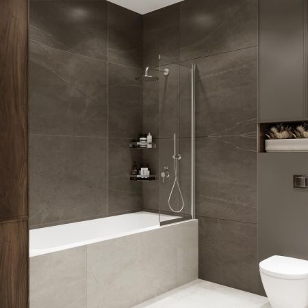 Шторка на ванну слайдер Terminus Ното 150х90, хром, артикул 1CS150х90C