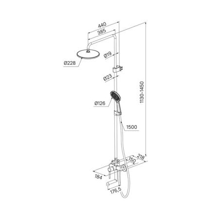 Душевая система с тропическим душем и изливом IDDIS Aiger (AIGBL3Fi06), артикул AIGBL3Fi06