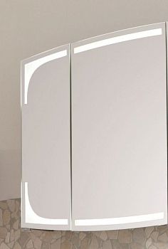 Puris Classic Line, зеркальный шкаф с LED подсветкой правый 700 мм, цвет белый высокоглянцевый