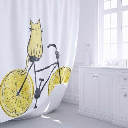 Штора для ванной комнаты FIXSEN DESIGN FX-2515, белый/желтый, артикул FX-2515