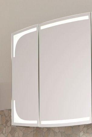 Puris Classic Line, зеркальный шкаф с LED подсветкой правый 700 мм, цвет белый высокоглянцевый, артикул S2A437R39(161)