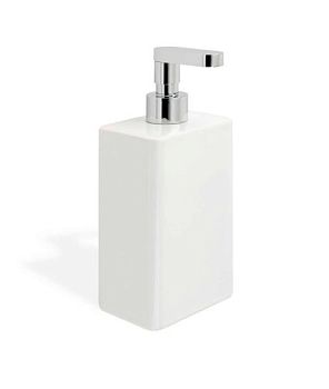 Stil Haus Living, наcтольный керамический дозатор с прямым носиком, цвет хром - белая керамика