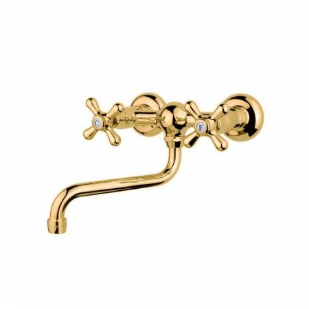 Nicolazzi Nuova Brenta Смеситель для раковины с 2мя ручками, настенный, цвет: Gold Brass, артикул 2505GB