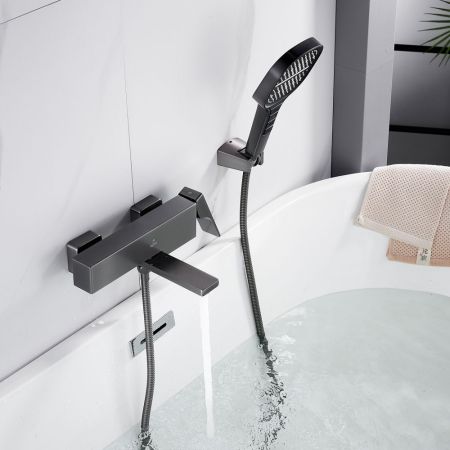 Смеситель для ванны Rose R1002T, оружейная сталь