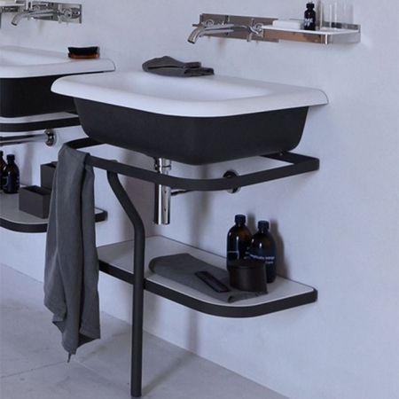 Agape Ottocento База под раковину с полкой 66x45x66 см, цвет: темно-серый, артикул ACER0767G