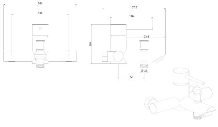 Смеситель для ванны Allen Brau Glority 5.51003-00 хром, артикул 5.51003-00