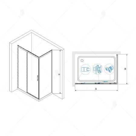 Душевой уголок RGW LE-41B (LE-12B + Z-050-2B) (1200x1000, Прозрачное), артикул 34124102-014