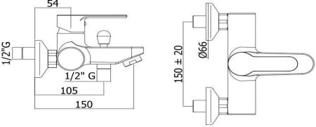 Смеситель для ванны с душем Paffoni Blu BLU022CR, артикул BLU022CR