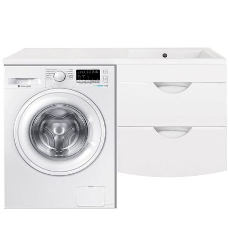 Тумба подвесная "Жасмин 2 60" (2 ящ.), Космос 120, Люкс белая, PLUS, артикул ЛС-00000577