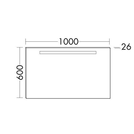Burgbad  Зеркало Eqio  с подсветкой 1000х600х26 мм ,корпус хром