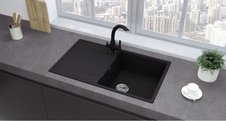 Кухонная мойка Ulgran Quartz Prima 850-07, уголь, артикул Prima 850-07