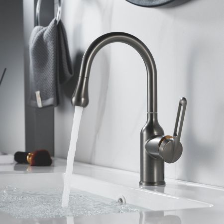 Смеситель для раковины Raffine F101T, оружейная сталь, артикул F101T