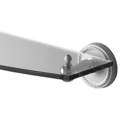 Devon DOROTHY полочка со стеклом настенная, 60см, держатели цвет: хром/белый, артикул DOR410CR