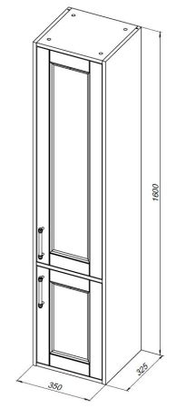 Шкаф-пенал Aquanet Бостон New 35 белый сатин, артикул 00306370