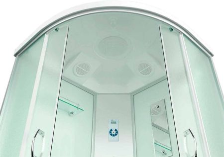 Душевая кабина Erlit Comfort ER2509TP 90x90 с гидромассажем профиль Матовый хром стекло матовое