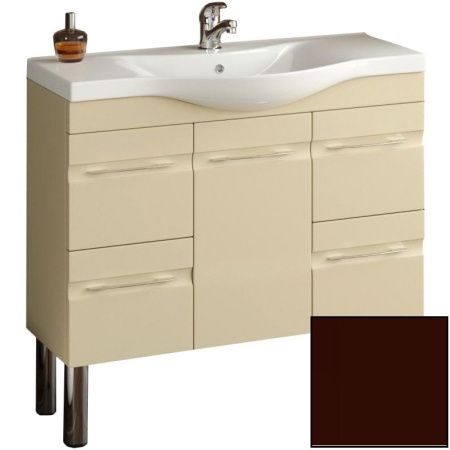 Тумба с раковиной SanVit Прима 90 kprim090 в цвете Ral витые ручки Шоколад Тумба с раковиной SanVit Прима 90 kprim090 в цвете Ral витые ручки Шоколад