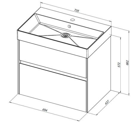 Тумба с раковиной Aquanet Бруклин 70 белый, артикул 00212597