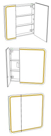 Зеркало-шкаф LED "Алабама 80/С" универсальное, белое