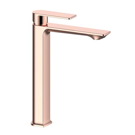 Смеситель для раковины высокий Voda NV25MRG, розовое золото