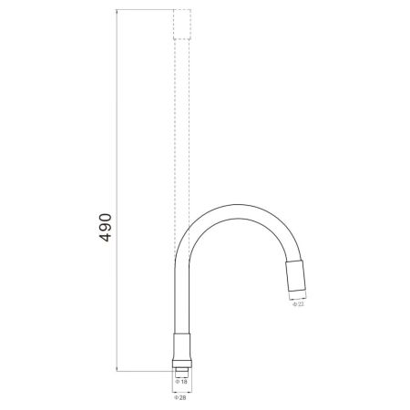 Гибкий излив для кухонного смесителя Savol S-CG06L, коричневый