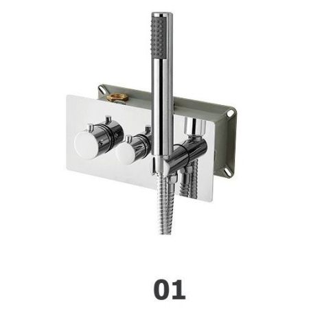Термосмеситель с ручным душем RGW SP-44 (Хром, круглые) Термосмеситель с ручным душем RGW SP-44 (Хром, круглые)