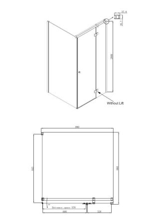 Душевой уголок Ambassador Diamond 12011104R-ST5, прямоугольный, угловой трап, 120х80, артикул 12011104R-ST5