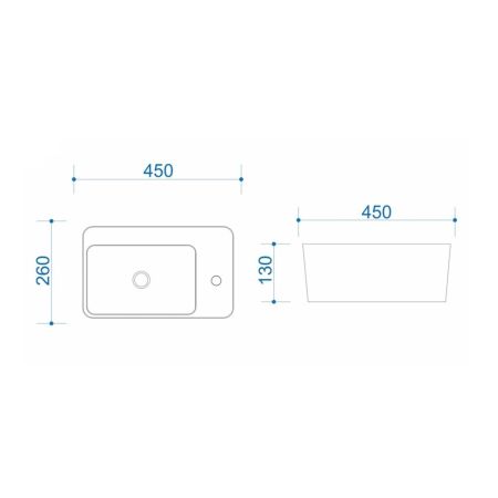 Раковина подвесная Maretti AR13PD30-844, белая, артикул AR13PD30-844