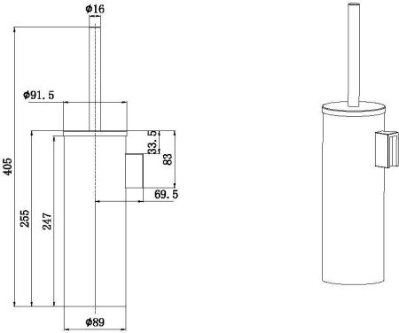 Ершик для унитаза Allen Brau Priority 6.31A09-MG графит браш, артикул 6.31A09-MG