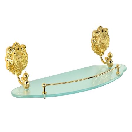 CLEOPATRA Полка c галереей, L40 см, стекло матовое/золото, артикул 16693