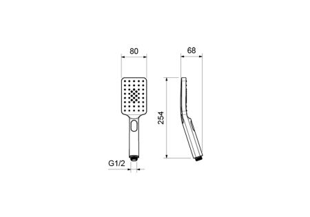 Ручной душ Select 80 3 jet AQUATEK AQ2005CR ЛИРА, артикул AQ2005CR
