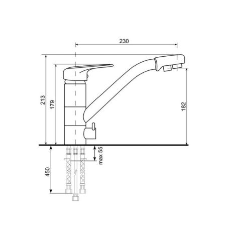 Смеситель для кухни Ulgran U-010-310, серый, артикул U-010-310