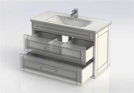 Тумба под раковину Aquanet Бостон 100 белый матовый, артикул 00243781