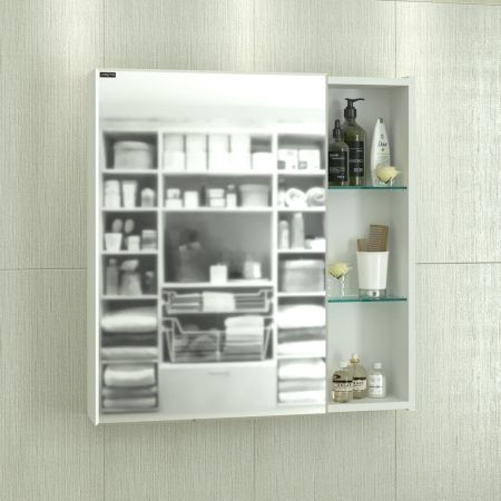 Универсальный зеркальный шкаф "Дублин 70" л/пр, артикул 123005