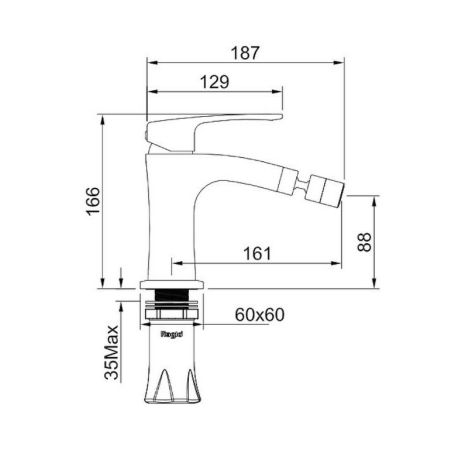 Смеситель для биде Raglo R01.50, хром, артикул R01.50