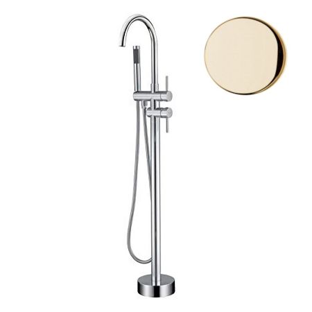 Смеситель для ванны напольный Webert Rimini RI851101794, золото матовое, артикул RI851101794