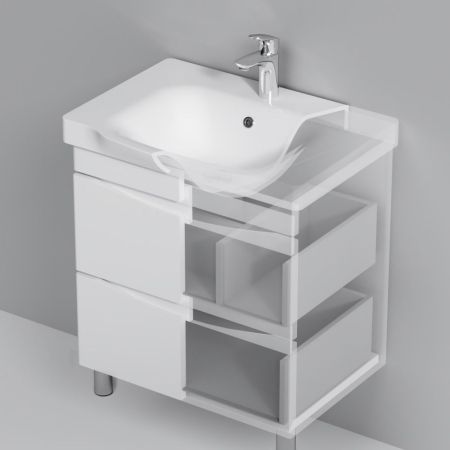 M80FSX0652WG Like, База под раковину, напольная, 65 см, 2 ящика, белый, глянцевая, шт, артикул M80FSX0652WG