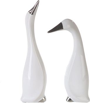 Casablanca, керамические утки "Эмми", цвет бело-серебристый (продаются парой)