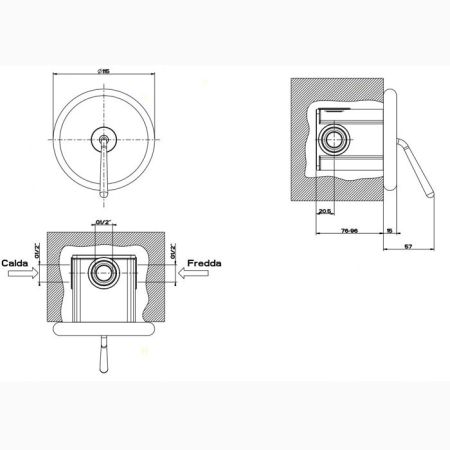 Gessi Goccia Встраиваемый однорычажный смеситель(внешние части), цвет: черный