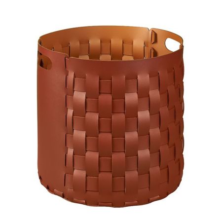 Colombo Adj Круглая корзина Bottega, D40H40 см, цвет: бордо/коньяк, артикул BADJ1050-3009